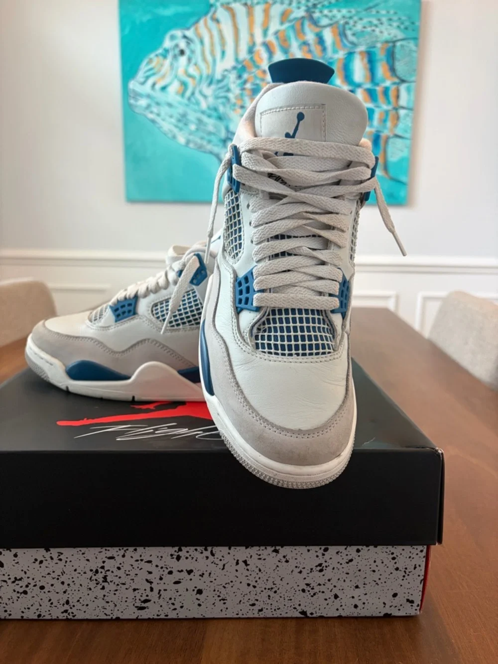 Air Jordan 4 Retro Military Blues - Picture 1 of 7